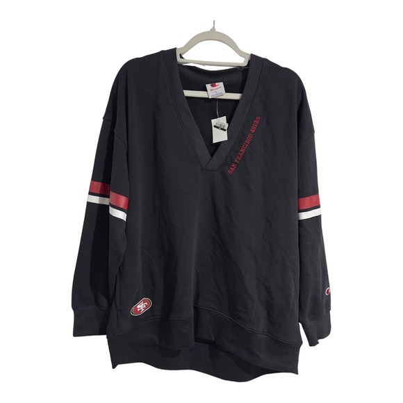 Champion Other - Champion San Francisco 49ers Mens Black V-Neck Pullover Sweatshirt Large New